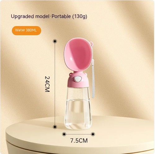 2-in-1 Travel Dog Water Bottle — Portable Water & Food Dispenser for Walks and Road Trips